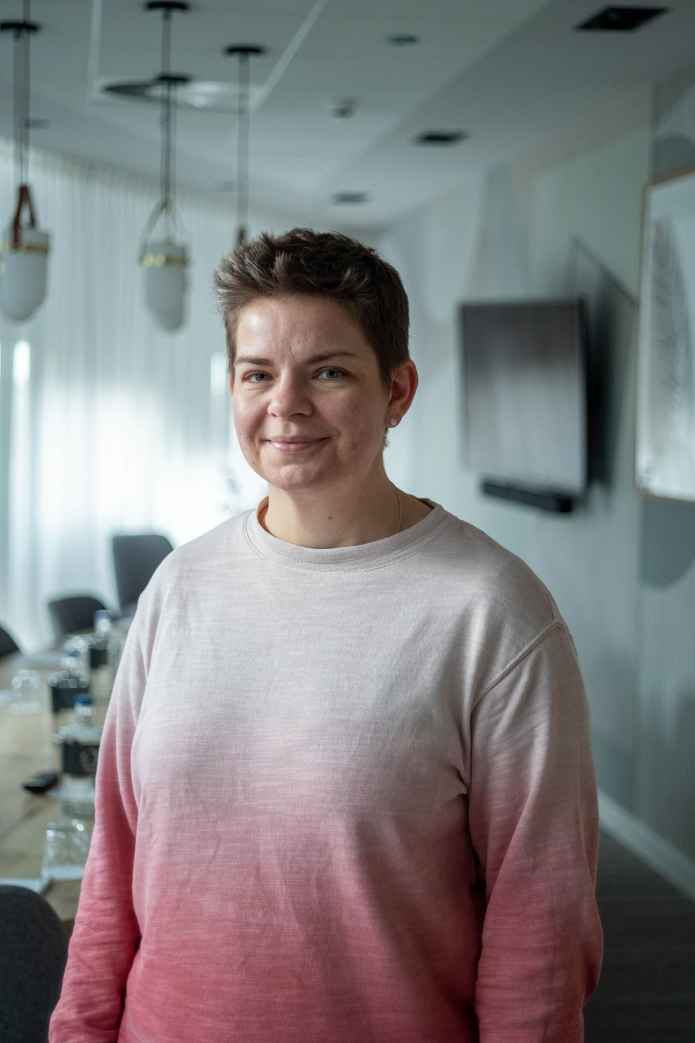 Alison Marshall standing in boardroom